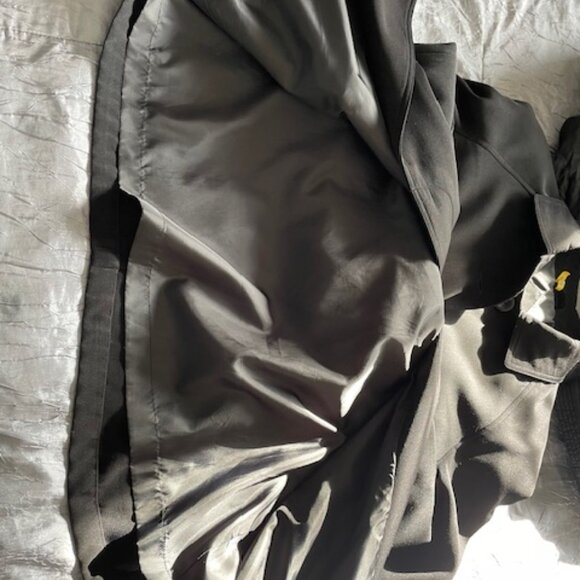 Sequence VTG Black Lined Button Up Trench Coat S 12 V.I.petite with removal hood - Picture 10 of 10